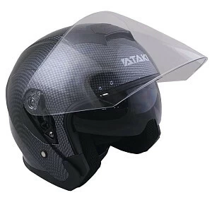 Шлем открытый со стеклом ATAKI JK526 Carbon (черн/сер глянц, L)
