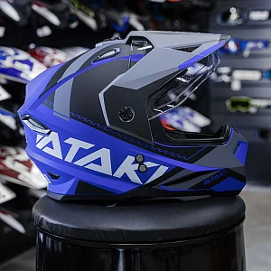 Шлем мотард ATAKI JK802 Splash (син/сер мат, S)