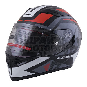Шлем интеграл ATAKI JK316 Route (сер/красн глянц, L)