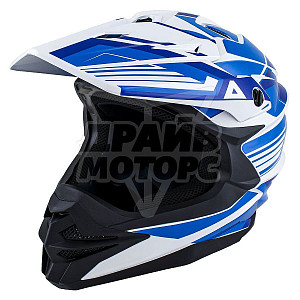 Шлем кроссовый ATAKI JK801A Legacy (син/бел глянц, S)